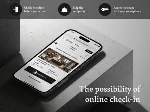 a cell phone with the possibility of online check in at Audo Boutique Hotel in Copenhagen