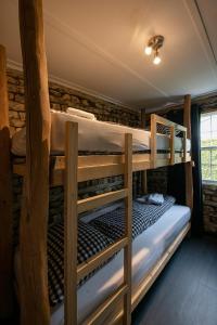 a couple of bunk beds in a room at 40, Theme Forest world - Dogs allowed! in Oisterwijk