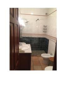 uma casa de banho com um lavatório e um WC em Cortijo de Lorente Alojamiento Turístico Rural -Teba -Malaga em Teba
