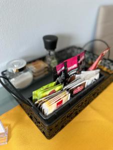 a tray filled with different types of snacks on a table at Ines studioapp in Pula