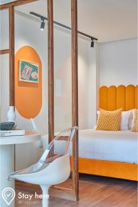 Postel nebo postele na pokoji v ubytování Stayhere Casablanca - CIL - Vibrant Residence