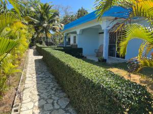 ein Haus mit einer Hecke davor in der Unterkunft Sergio Romano in Boca Chica