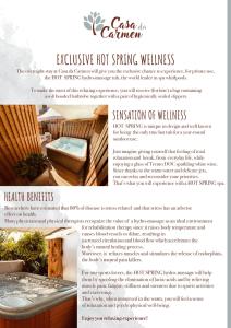un folleto para un centro de bienestar de aguas termales con una foto de una bañera de hidromasaje en CASA da CARMEN - Relax & Tradizione en Mezzolombardo