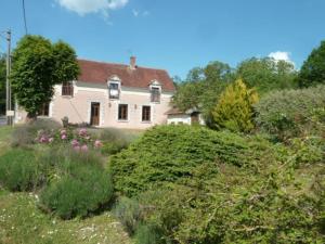 une maison blanche avec beaucoup de buissons et de fleurs dans l'établissement Grande maison bucolique Beauval Châteaux, à Saint-Romain-sur-Cher
