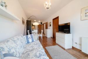 sala de estar con sofá y TV en Nowoczesny Apartament w Helskiej Villi w Helu en Hel