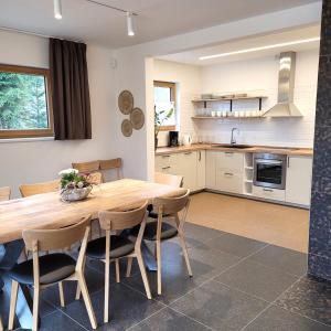 Kuchyň nebo kuchyňský kout v ubytování Apartmány U stezek