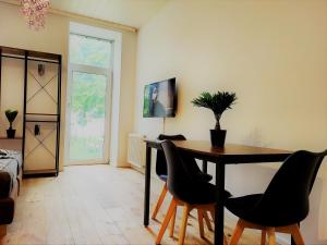 A television and/or entertainment centre at Donaufelder City Apartment