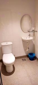 a bathroom with a white toilet and a sink at MILAN HOTEL in Johor Bahru