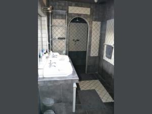 a bathroom with a sink and a shower at a Casa in Calenzana