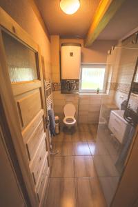Elle comprend une petite salle de bains pourvue de toilettes et d'une fenêtre. dans l'établissement Chalupa Petra, à Dolní Morava