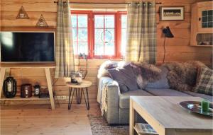 a living room with a couch and a tv at Gorgeous Home In Dlemo With Wifi in Åmli