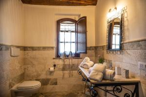 蒙塔尔奇诺Agriturismo Val di Tufo的带马桶和水槽的浴室