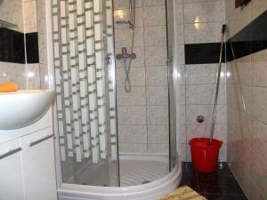a bathroom with a shower and a sink at Apartments with a parking space Tkon, Pasman - 20400 in Tkon