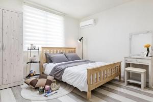 Postel nebo postele na pokoji v ubytování Meteora Pension