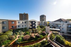 an aerial view of a city with buildings at Griffin 184 Kingston Apartment in Kingston 