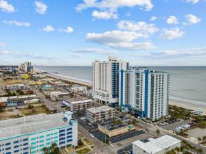 an aerial view of a city and the ocean at The Grand Myrtle BAY VIEW 1503 Full New Remodel in Myrtle Beach