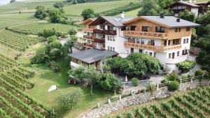 an aerial view of a house in a vineyard at Sunnegg in Bressanone