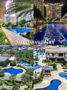 eine Collage mit Fotos eines Pools in der Unterkunft Verdon Parc Condominium in Davao City