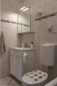 een badkamer met een toilet en een wastafel bij Apartment next to the river in Boedapest