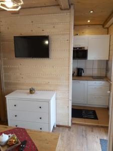 Kuchyň nebo kuchyňský kout v ubytování Apartamenty i Domki Biały Dunajec