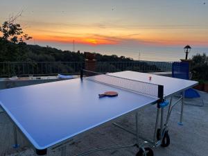 - une table de ping-pong assise sur le toit dans l'établissement Agriturismo Serre, à SantʼAgata di Militello