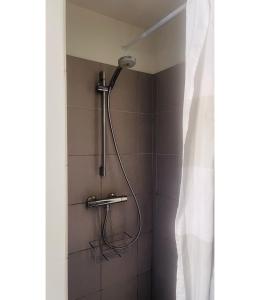 a shower with a shower head in a bathroom at ApartmentInCopenhagen Apartment 1538 in Copenhagen