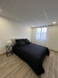 een slaapkamer met een groot bed in een witte kamer bij Ciel de Cannes in Cannes