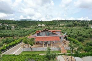 widok z góry na dom na wzgórzu w obiekcie Alexandros Seaside Family Apartments & Villas - Paradise, 7' from Petalidi w mieście Kalamaki