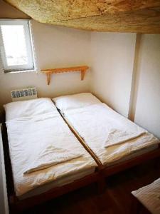 pokój z 2 łóżkami w pokoju z oknem w obiekcie Chata u jeskyně Mladeč 