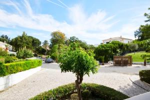 a small tree in the middle of a driveway at Troia beach Vacation in Troia