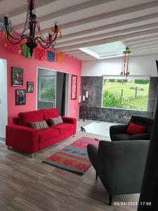 Posezení v ubytování Romántico refugio en la montaña