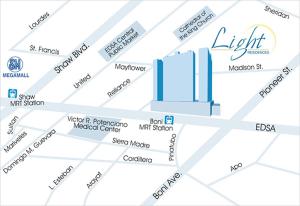 eine Karte der U-Bahn-Station in der Unterkunft Casa Lim SMDC Light Residences Tower 3 in Manila