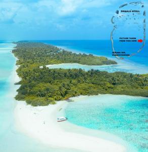 a map of a small island in the ocean at Oceana Inn Maldives in Kudahuvadhoo