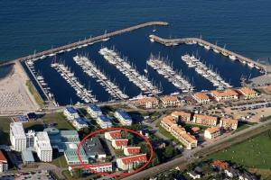 an aerial view of a marina with boats at Yachthafenresidenz-Wohnung-9106-881 in Kühlungsborn