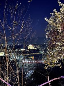 uma vista para uma cidade à noite com árvores em BEST VIEW OF KUTAISI em Kutaisi