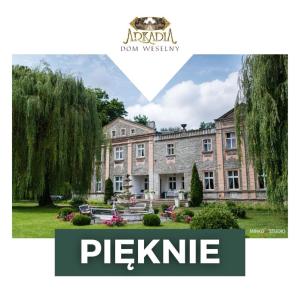 a picture of a building with the words pizzaeline at Agroturystyka Hotel Noclegi Pałac Camping in Wałcz