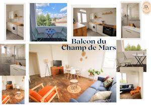 a collage of pictures of a kitchen and a living room at Balcon du Champ de Mars - Wifi / Parking in Angoulême