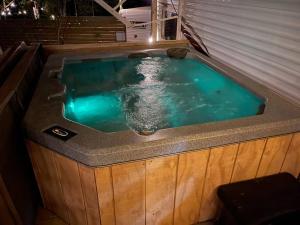 a jacuzziificialificialificialificialificialificialificialificialificialificialificial at Ramblin Rose Camper - Theater - Hot-Tub - Fire Pit in Jonesville