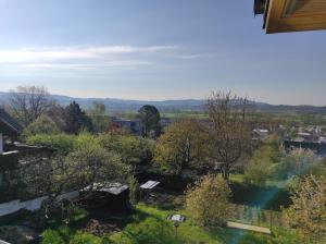 a view of the garden from the house at Fränkische Schweiz Blick in Forchheim