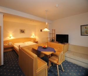 Televízia a/alebo spoločenská miestnosť v ubytovaní Hotel Gasthof Waldschenke