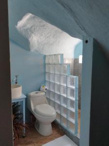 德雷克的住宿－Domito Corcovado，一间带卫生间和水槽的浴室