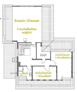 ハノーファーシュ・ミュンデンにあるGästehaus am Weser-Radwegの家の間取り図