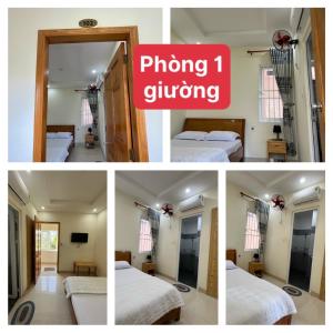 un colletto di foto di una camera con due letti di Phương Thảo Motel (phòng đơn) a Vung Tau