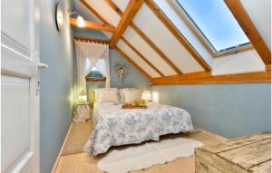 a bedroom with a bed and a skylight at Amazing Home In Beretinec With 3 Bedrooms, Wifi And Outdoor Swimming Pool in Beretinec