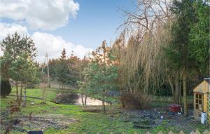 a view of a garden with a pond and trees at Amazing Home In Ilawa With Wifi in Iława