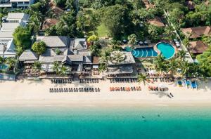 an aerial view of the beach at a resort at Bandara Spa Resort & Pool Villas, Samui in Bophut
