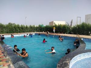 a group of people swimming in a swimming pool at Amazing Fun World By Nexottel in Dwarka