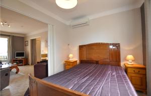 a bedroom with a bed and a living room at Beautiful Home In Saint-André in Saint-André