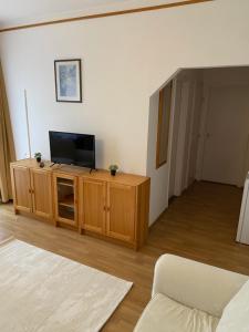 TV a/nebo společenská místnost v ubytování Global Apartmanház