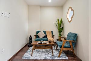 Istumisnurk majutusasutuses Jan Hostel Central Point